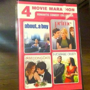 🌞NWT DVD 4 different Movies in one! 4 Movie Marathon Romantic Comedy Collection